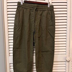 GAP pull-on linen pants, olive green, size 4
